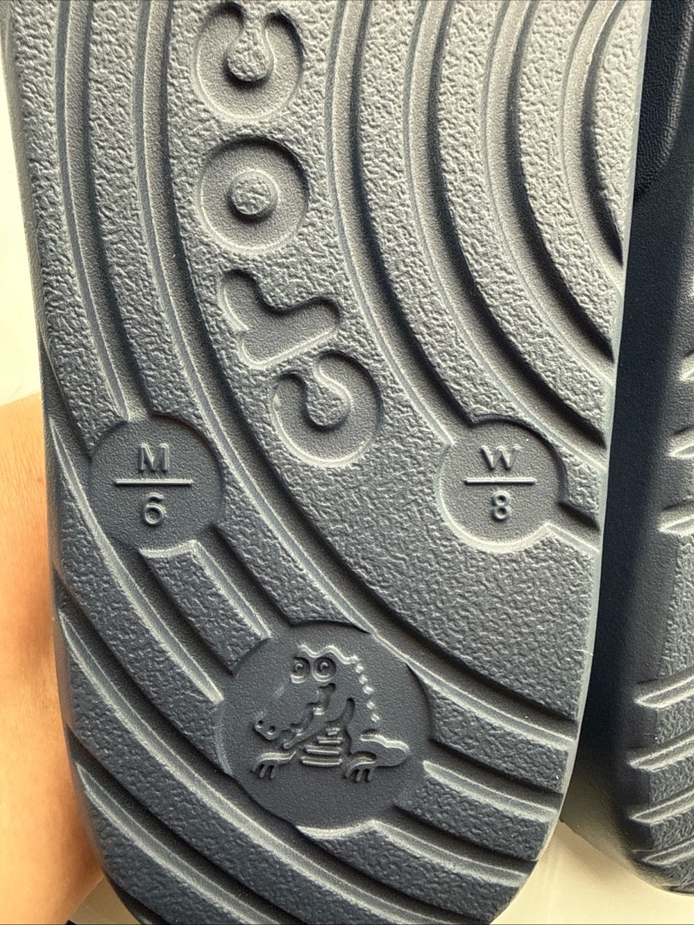 Crocs Slides Sandals Summer Shoes Comfort Casual Navy Dark Blue Mens 6  Womens 8 - Picture 5 of 5